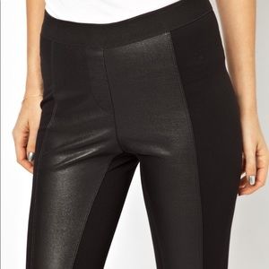 Faux leather leggings.